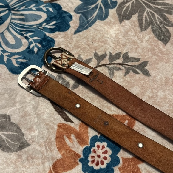 Lucky Brand Brown and Cream Belt Set with Turquoise Accents - Picture 4 of 4